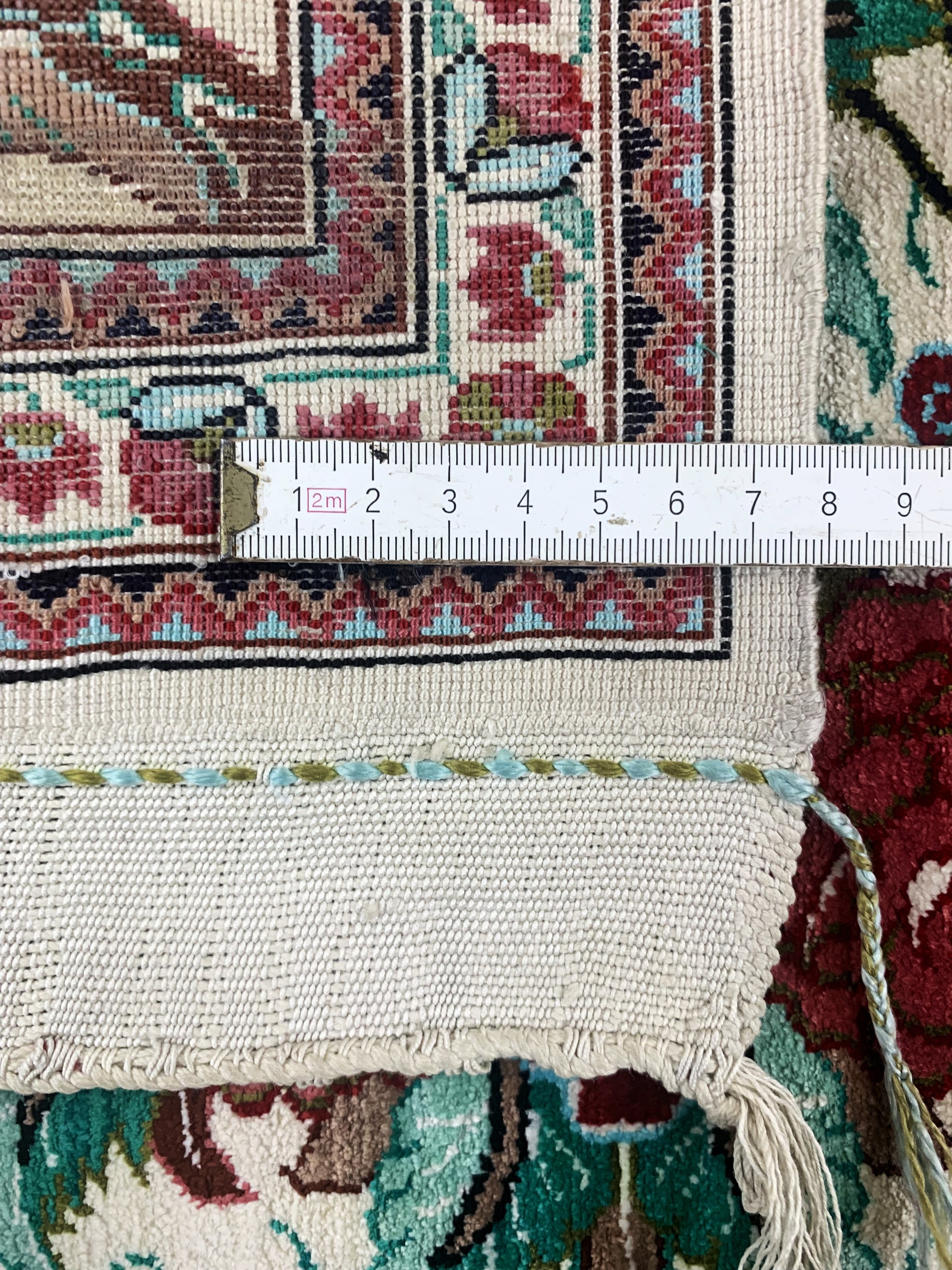 Detail f: 1 paar Ghom Seide, Persien, Mitte 20.Jhd, reine Naturseide, ca. 82 x 61 cm, nahezu neuwertig