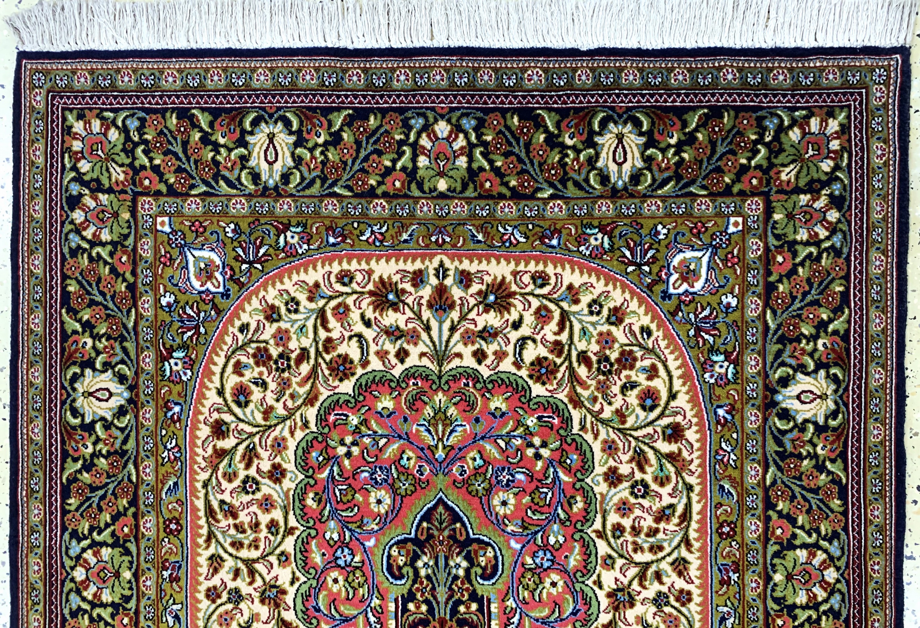Detail a: Ghom Kork, Persien, Ende 20.Jhd, Korkwolle mit Seide, ca. 160 x 107 cm, EHZ: 1-2