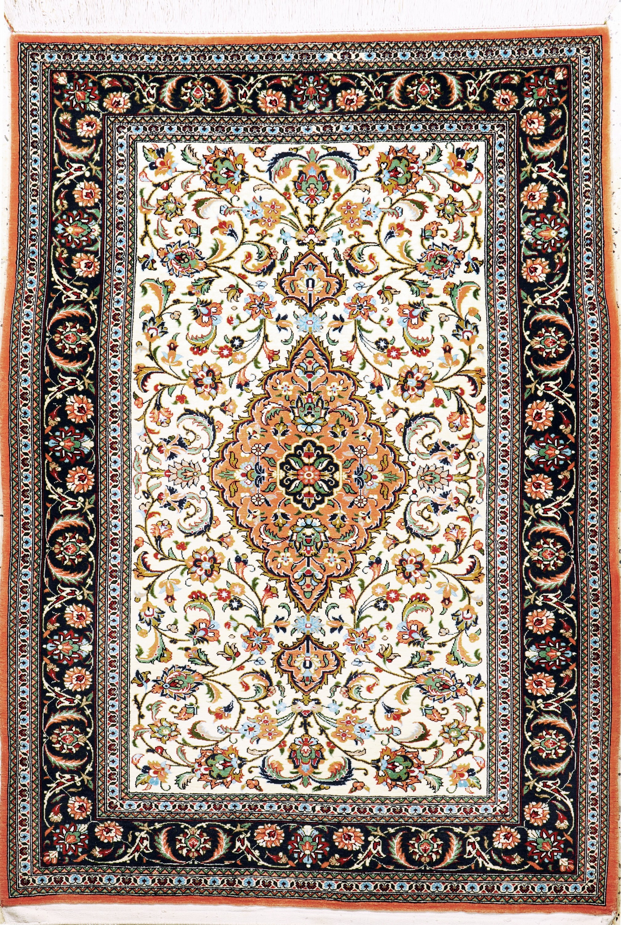 Ghom Kork, Persien, Ende 20.Jhd, Korkwolle auf Baumwolle, ca. 150 x 107 cm, EHZ: 1-2