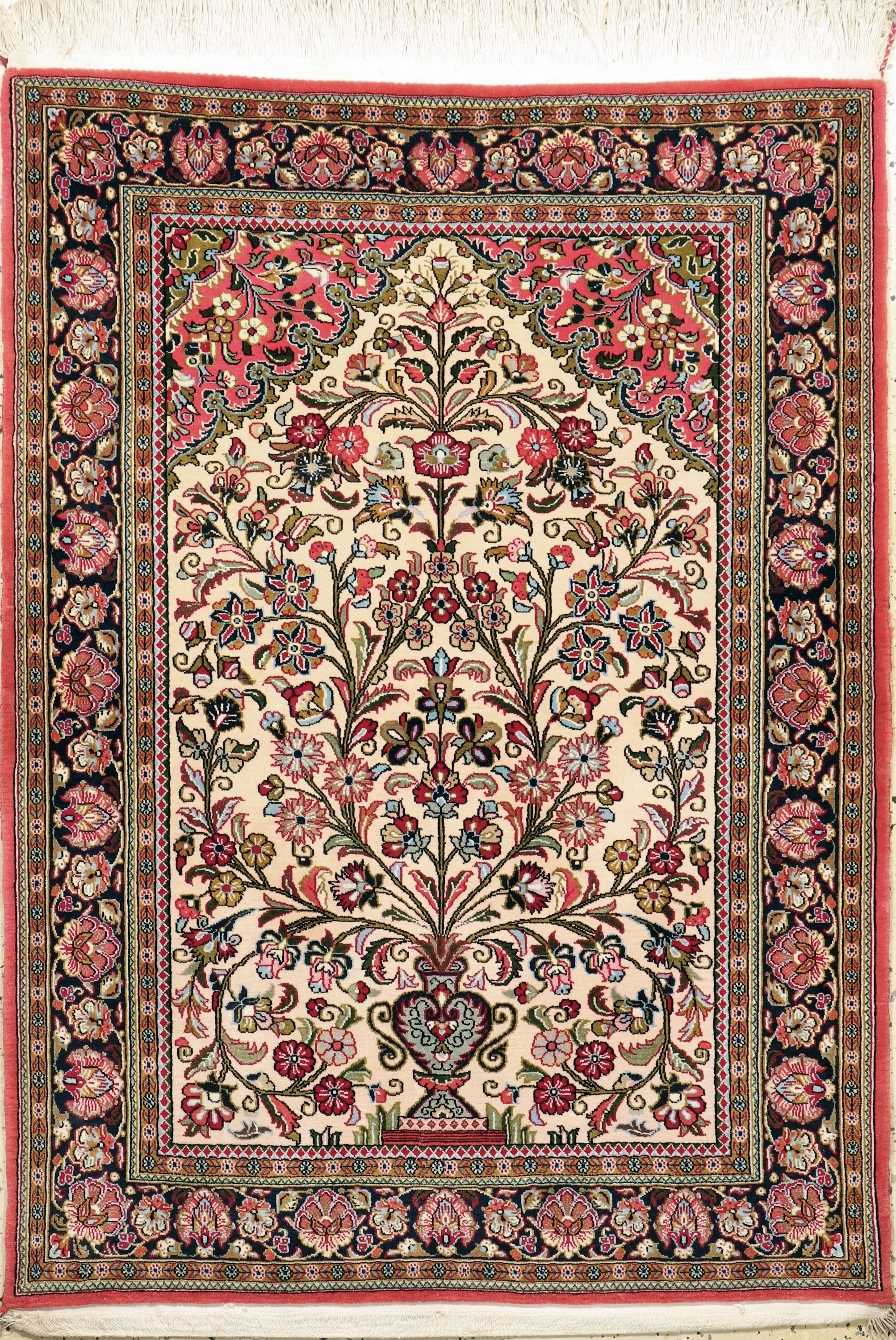 Ghom Kork, Persien, Ende 20.Jhd, Korkwolle auf Baumwolle, ca. 150 x 109 cm, EHZ: 1-2
