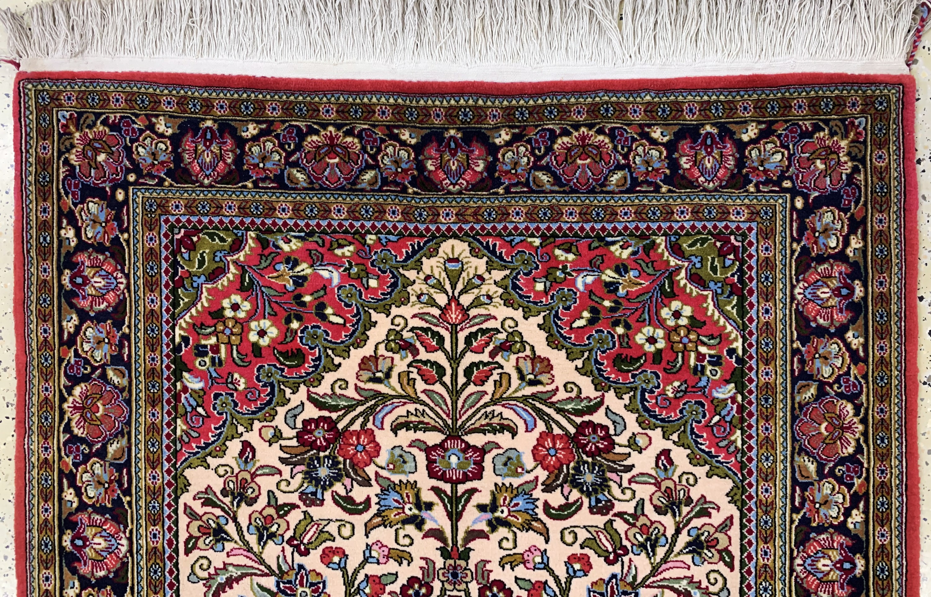 Detail a: Ghom Kork, Persien, Ende 20.Jhd, Korkwolle auf Baumwolle, ca. 150 x 109 cm, EHZ: 1-2