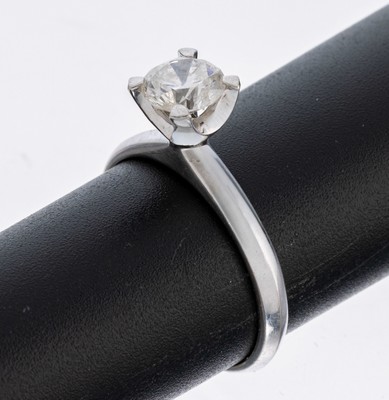 Image 26975928 - 18 kt Gold Brillant-Ring, WG 750/000, Brillant ca. 1.0 ct Weiß/p, Stein ...