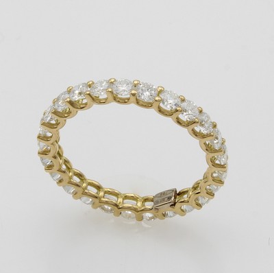 26975957a - Memoryring mit Brillanten, GG 750/000, 25 Brill. zus. 1.35 ct feines Weiß /si-p, RW ca. ...