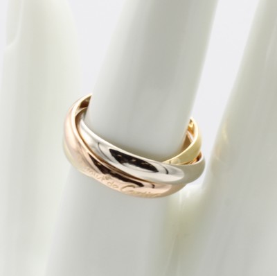 26975959b - Cartier Ring Trinity, GG/WG/RG 750/000, sign. u. nummeriert, B. ca. 3.3 mm, RW ca. 57, ...
