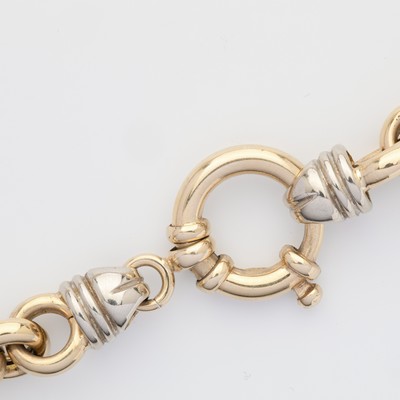 26975990a - Rundankercollier, GG/WG 585/000, große Federringschl., Gew. ca. 63.7 g, L. ca. 47 ...