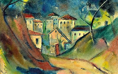 Image 26976146 - Erich Rockenbach, 1911-1984 Ludwigshafen am Rhein, Arkadische Häuserlandschaft, ...
