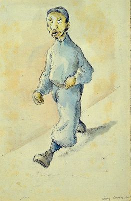 Image 26976175 - Eugen Croissant, 1898 Landau-1976 Breitbrunn, Schreitender Chinese, Aquarell auf Papier, ...