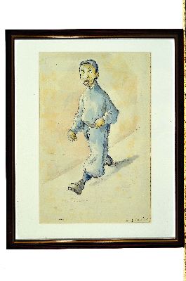26976175k - Eugen Croissant, 1898 Landau-1976 Breitbrunn, Schreitender Chinese, Aquarell auf Papier, ...