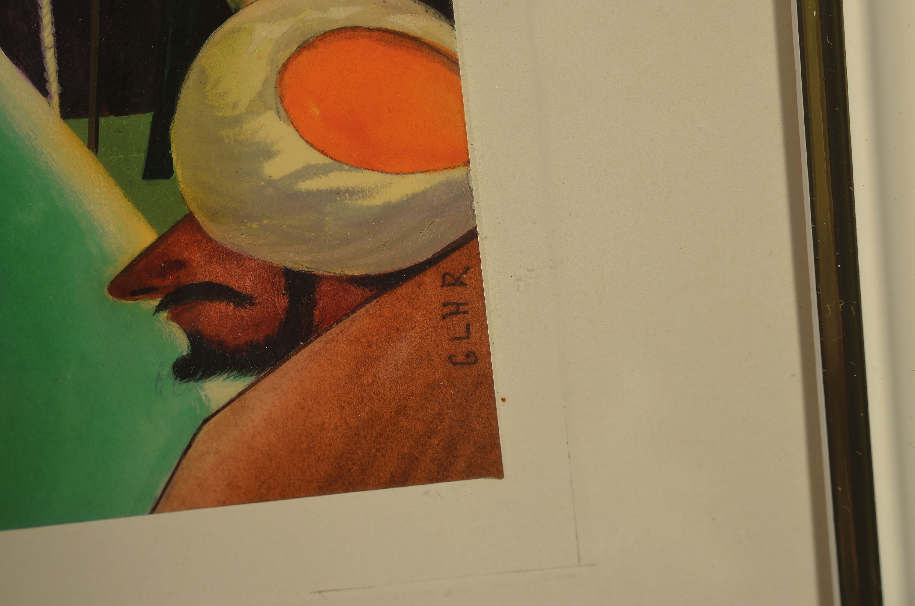 Detail a: Gottwald Geehaar, zeitgen. Künstler aus Heidelberg, Märchenerzähler, Gouache auf Papier, betitelt, monogr., rückseitig mit Künstlerstempel, ca. ...