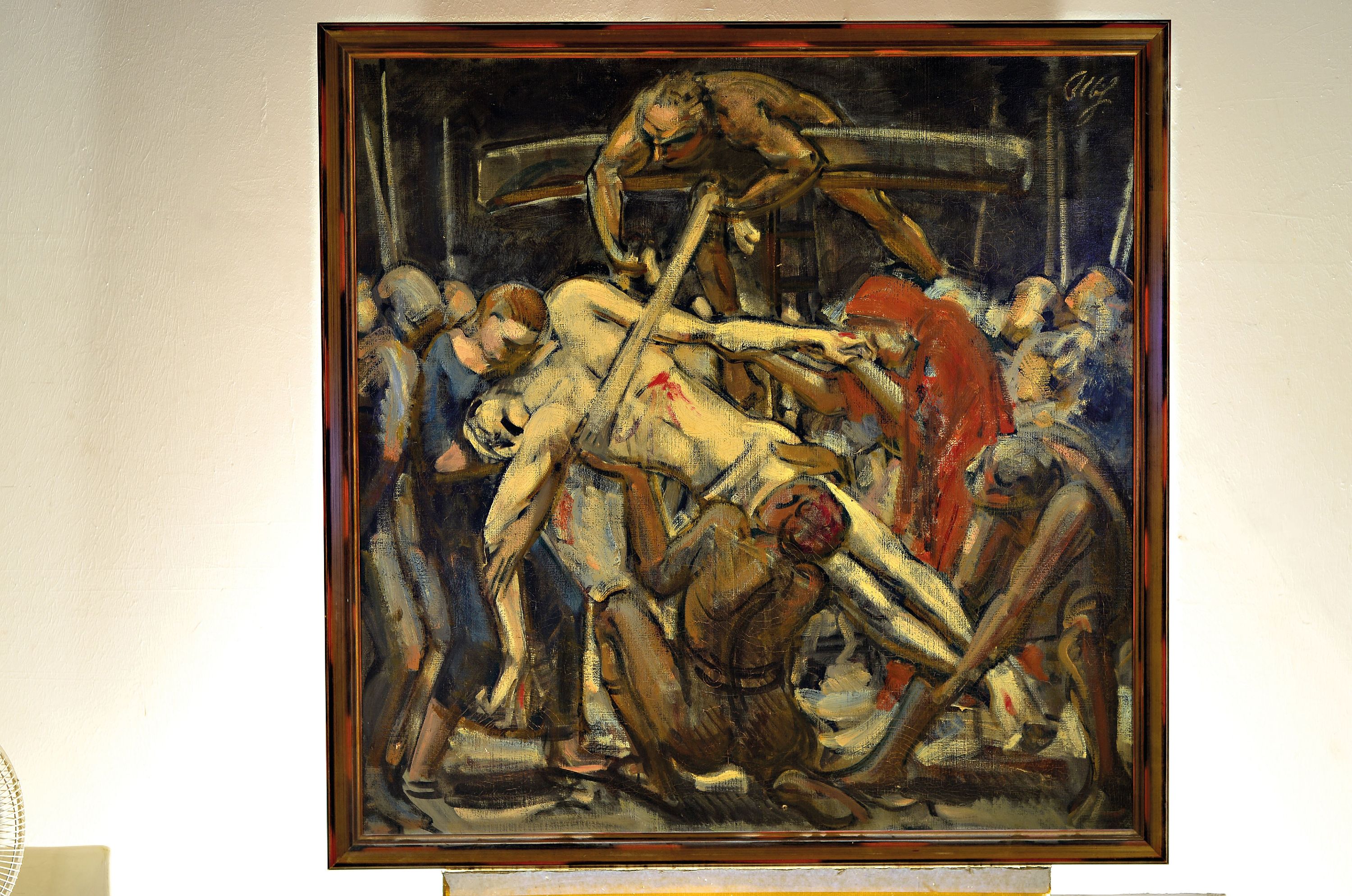 Detail k: Albert Haueisen, 1872 Stuttgart-1951 Kandel, Kreuzabnahme Christi, möglicher Entwurf zu den Passionsfresken in der Peter- und Paulkirche in ...