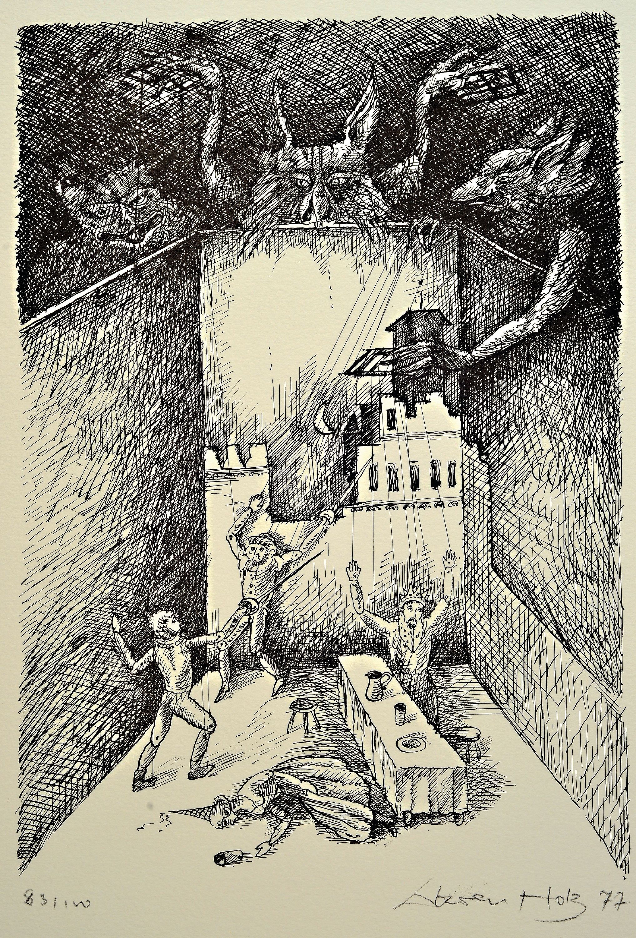 Image 26976217 - Werner Holz, 1948 Grünstadt-1991 Ludwigshafen, Die Hamlet-Folge, Mappe mit 9 ...