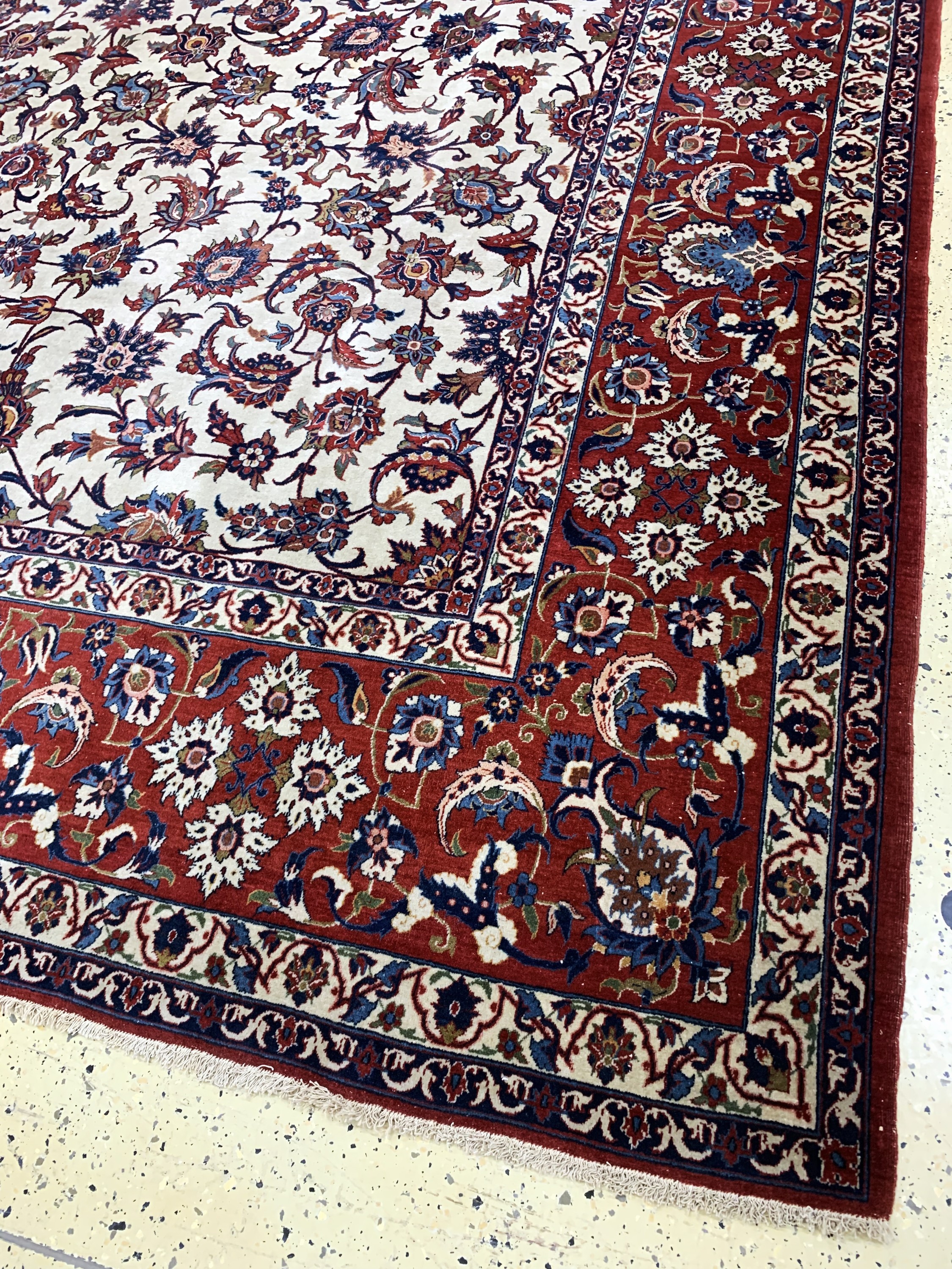 Detail a: Najafabad, Persien, Mitte 20.Jhd, Wolle aufBaumwolle, ca. 450 x 322 cm, EHZ: 2