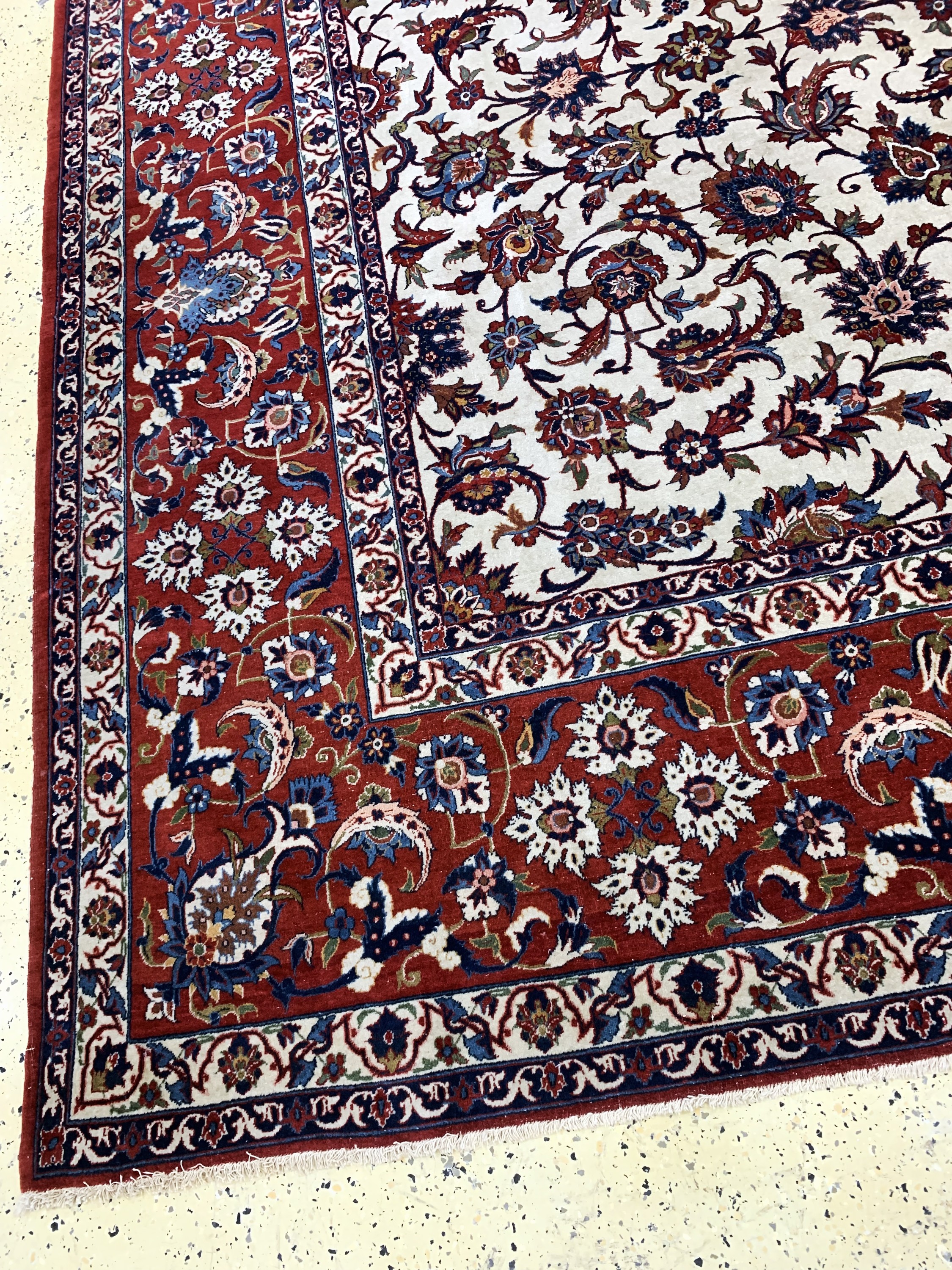 Detail c: Najafabad, Persien, Mitte 20.Jhd, Wolle aufBaumwolle, ca. 450 x 322 cm, EHZ: 2