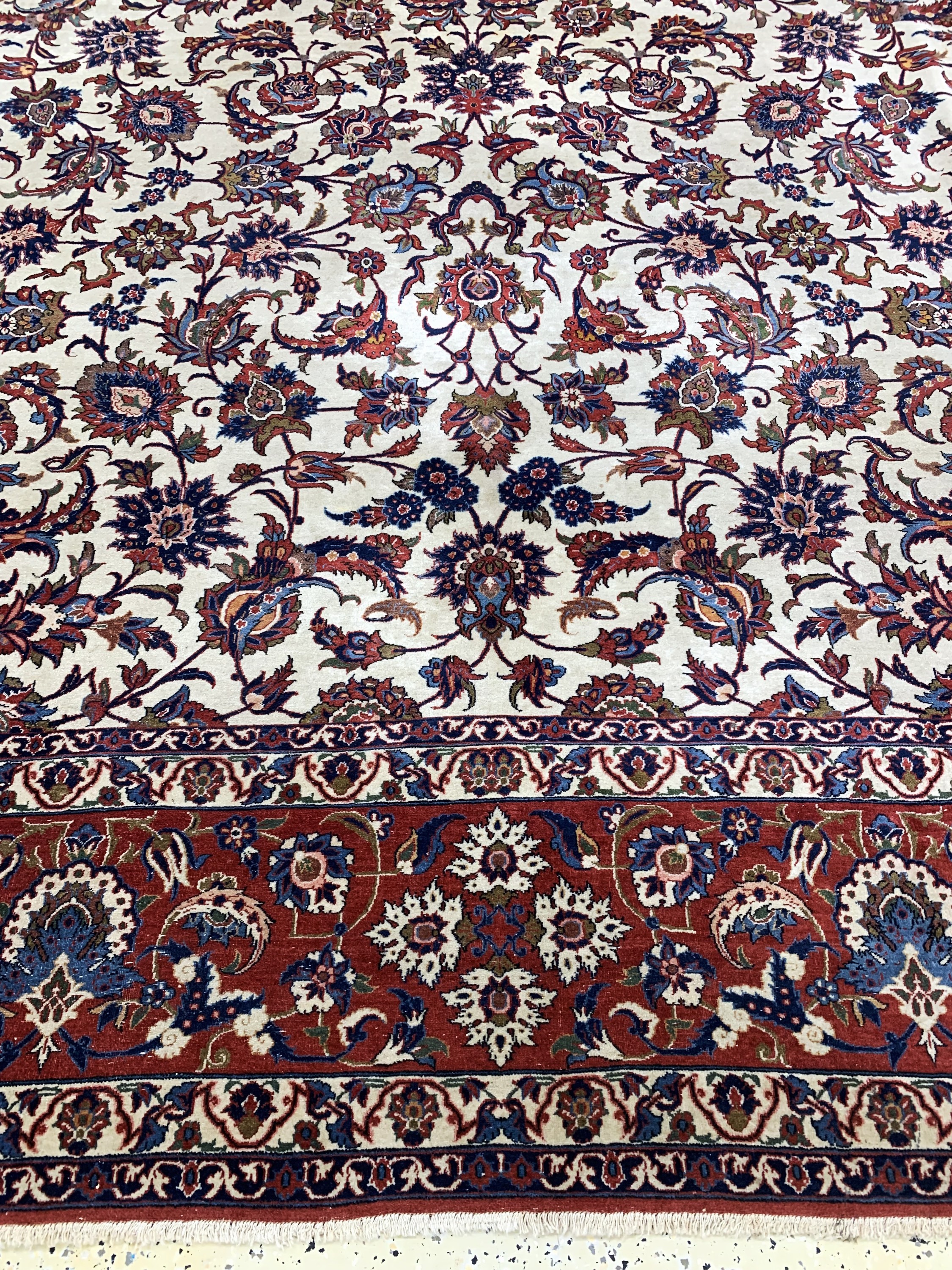 Detail f: Najafabad, Persien, Mitte 20.Jhd, Wolle aufBaumwolle, ca. 450 x 322 cm, EHZ: 2