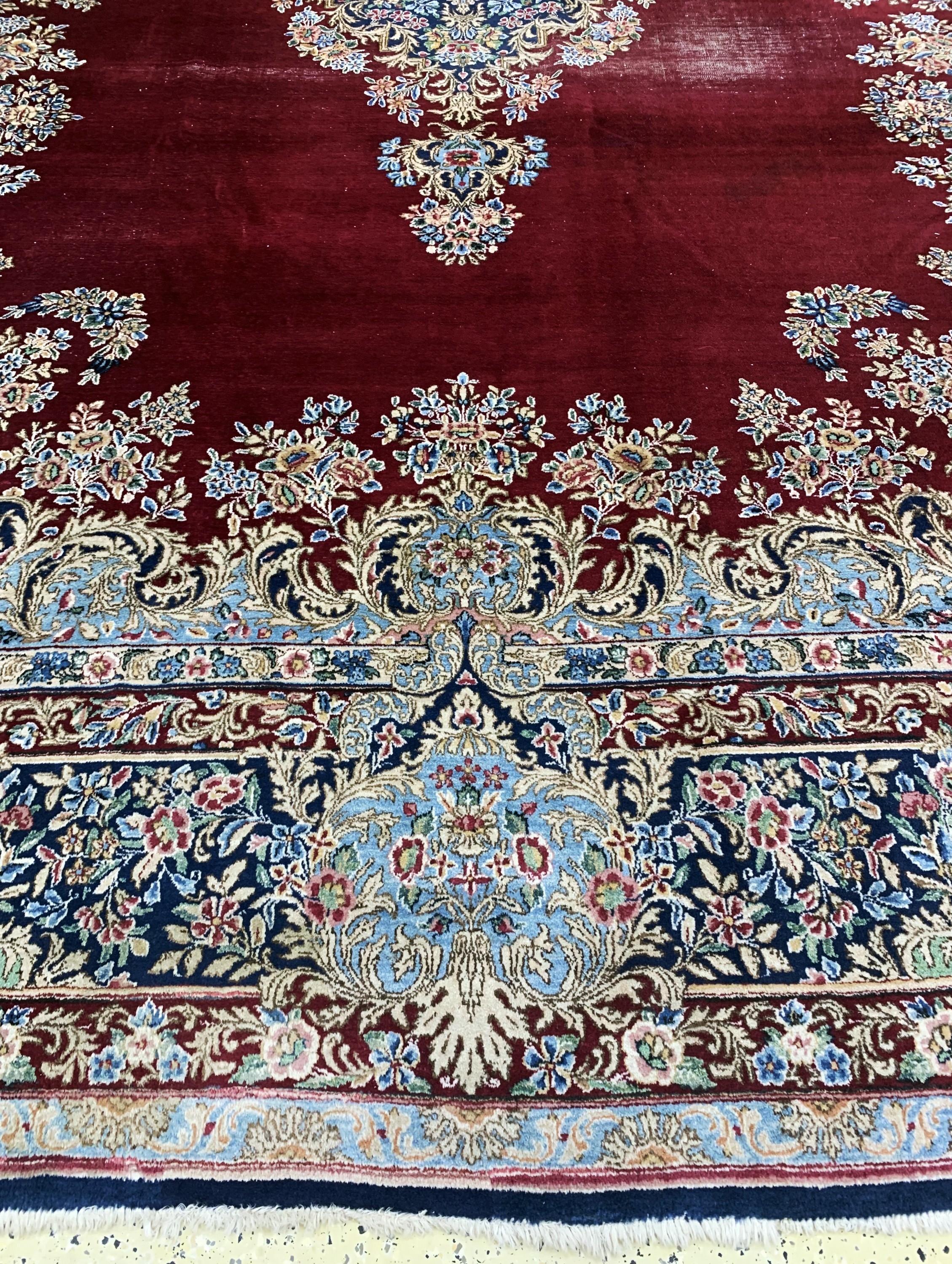 Detail b: Kerman"Lawar"alt, Persien, Anfang 20.Jhd, Wolle auf Baumwolle, ca. 500 x 360 cm, EHZ: 4