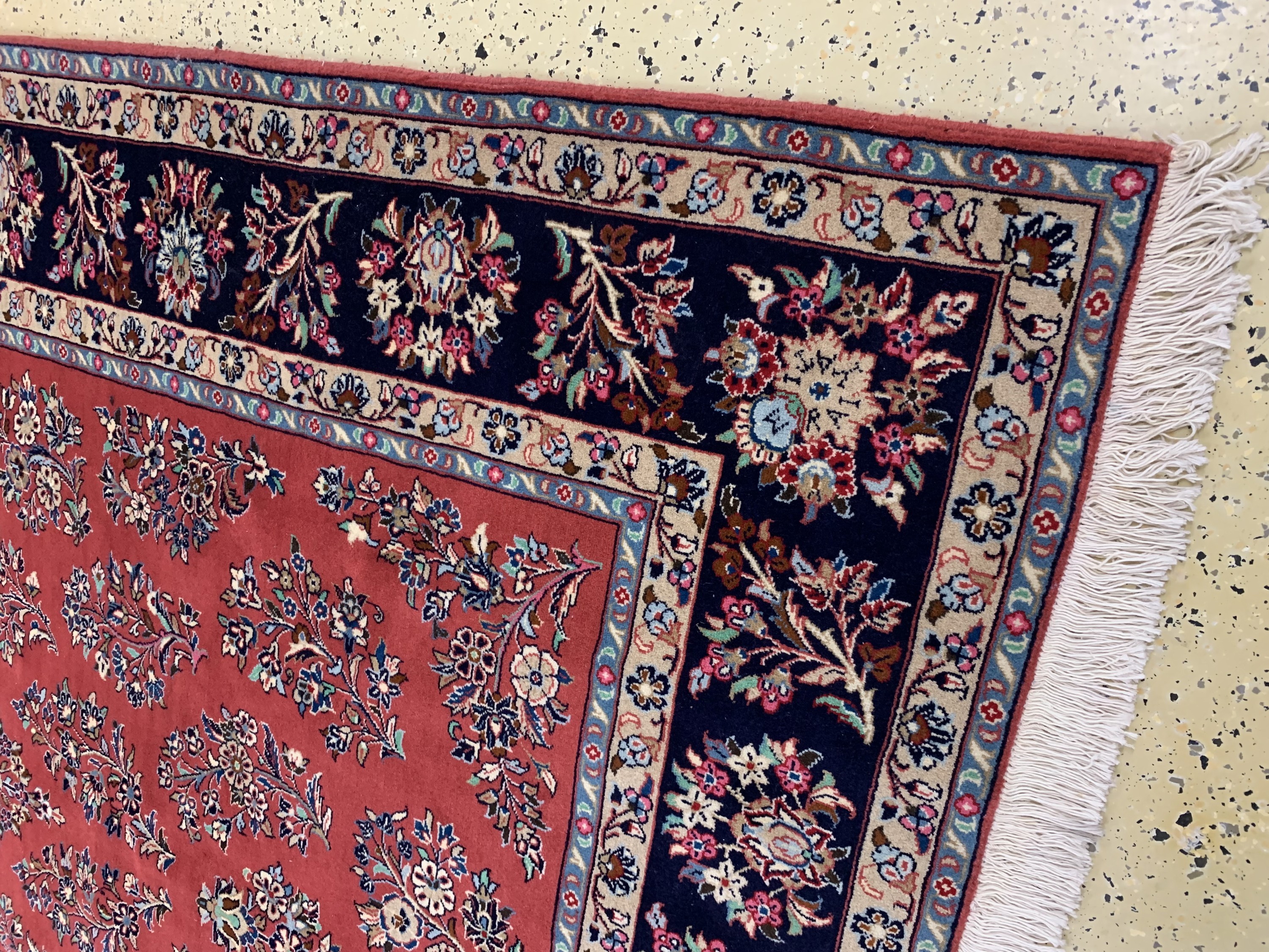Detail a: Sarogh Kork fein, Persien, Ende 20.Jhd, Korkwolle auf Baumwolle, ca. 300 x 210 cm, nahezu neuwertig