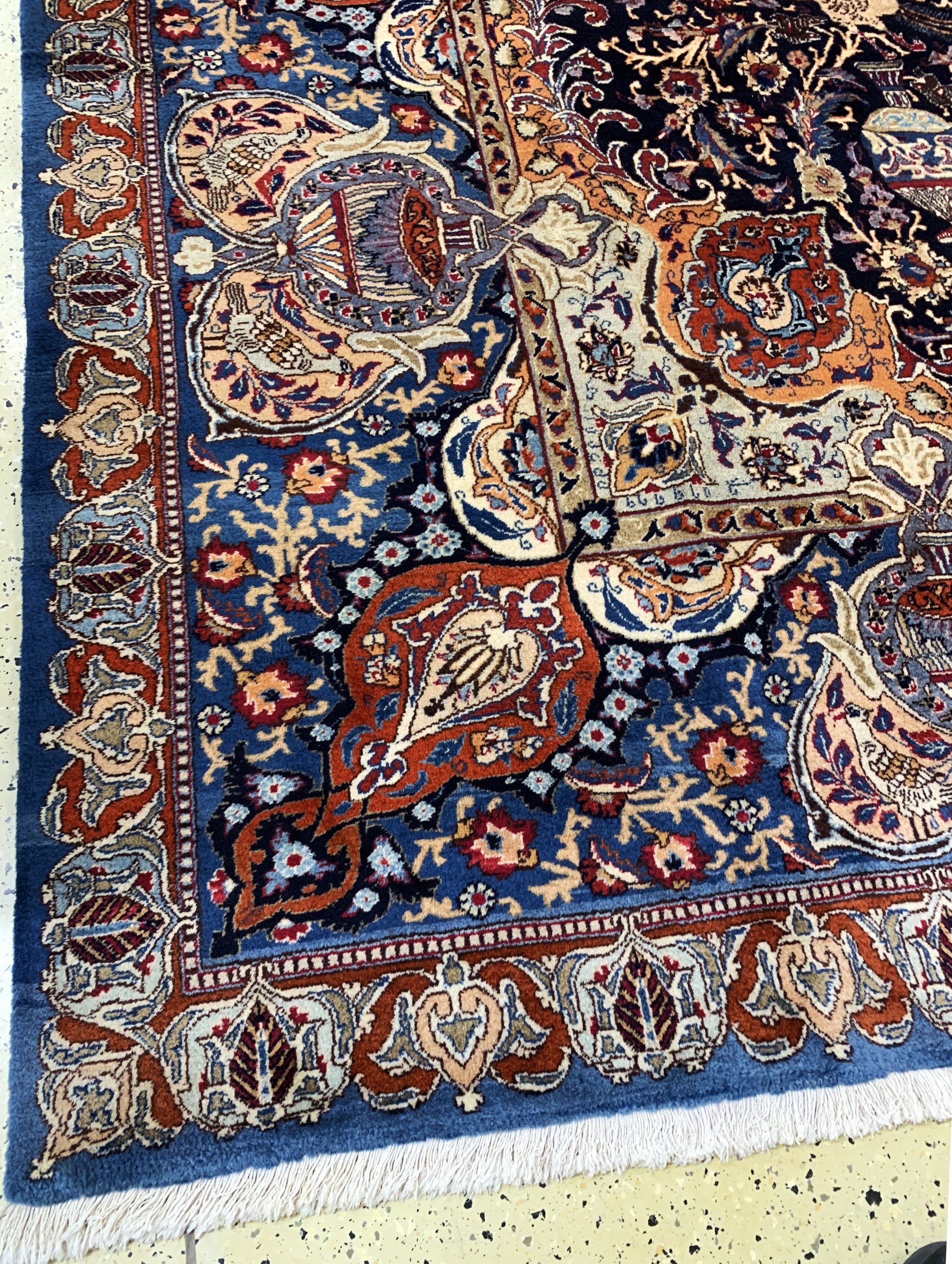 Detail c: Kaschmar alt, Persien, Mitte 20.Jhd, Wolle auf Baumwolle, ca. 390 x 297 cm, nahezu neuwertig
