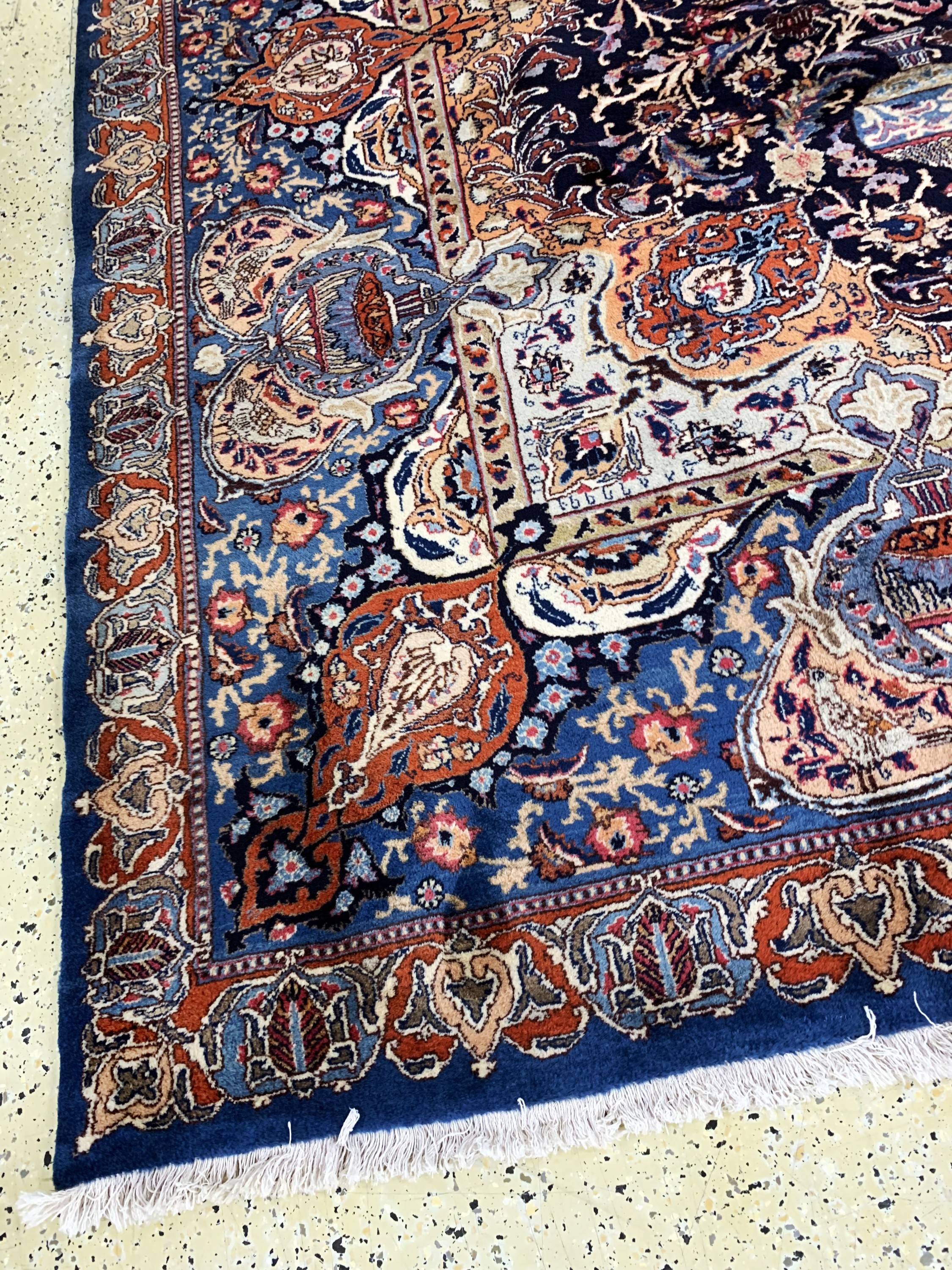 Detail g: Kaschmar alt, Persien, Mitte 20.Jhd, Wolle auf Baumwolle, ca. 390 x 297 cm, nahezu neuwertig