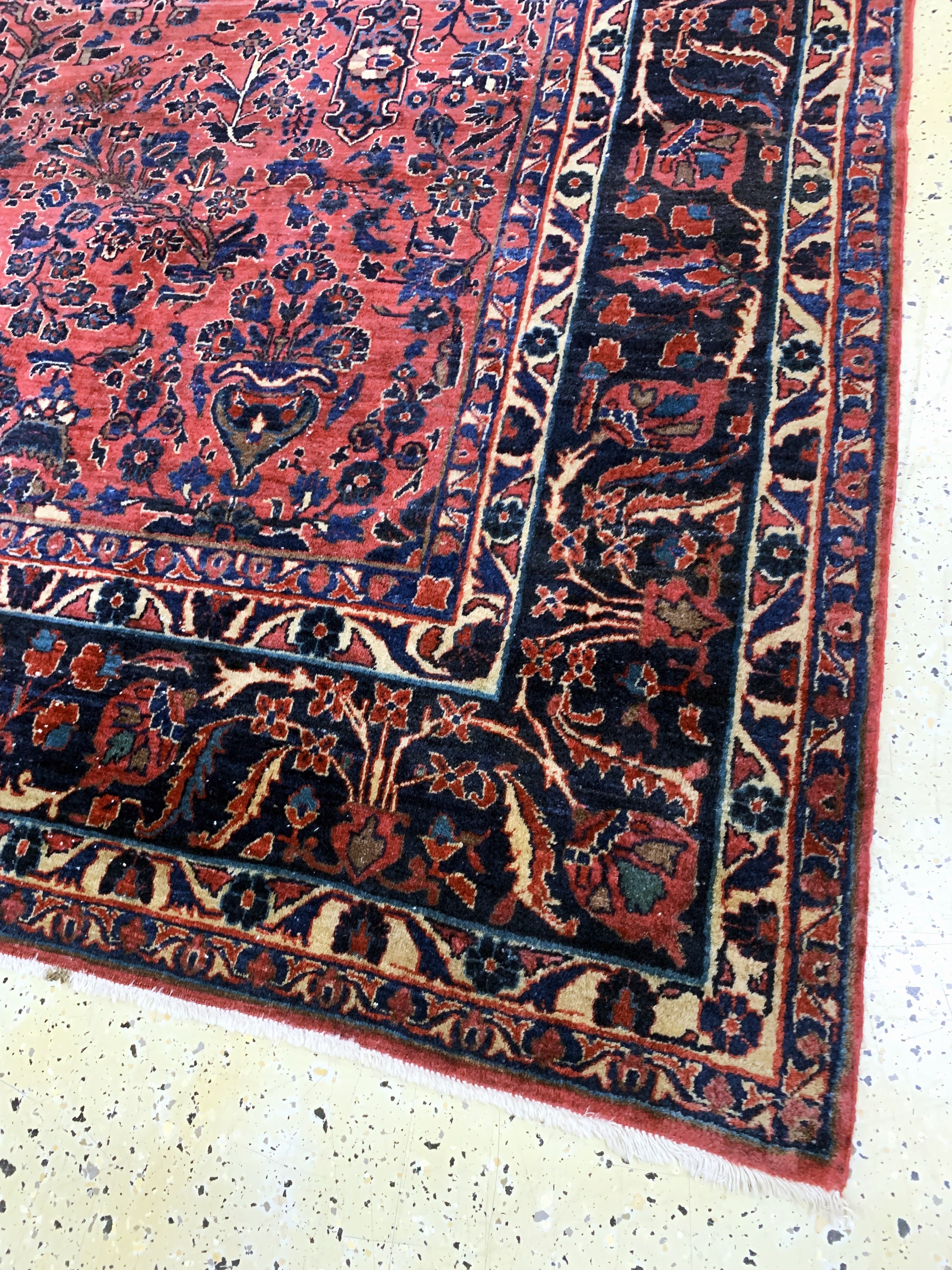 Detail e: Us Re-Import Sarogh antik, Persien, um 1900, Wolle auf Baumwolle, ca. 350 x 270 cm, EHZ: 2-3
