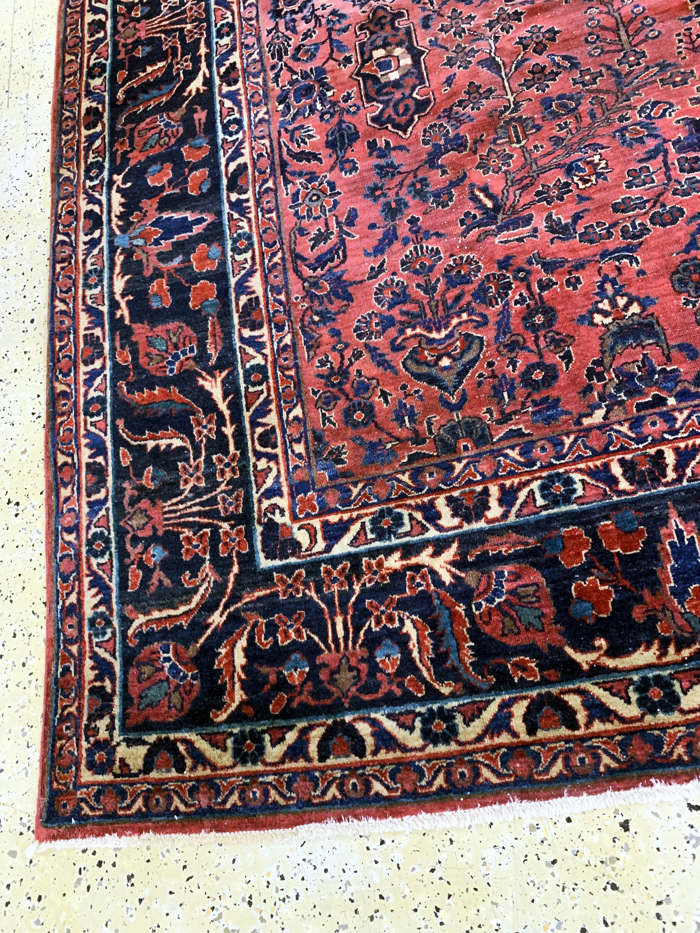 Detail g: Us Re-Import Sarogh antik, Persien, um 1900, Wolle auf Baumwolle, ca. 350 x 270 cm, EHZ: 2-3