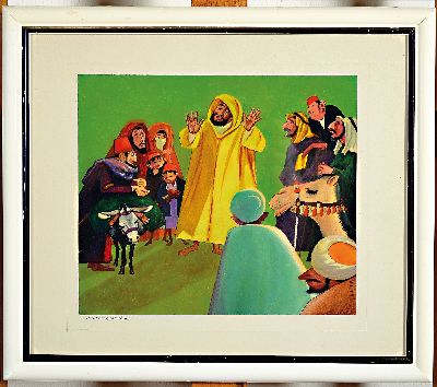 26976205k - Gottwald Geehaar, zeitgen. Künstler aus Heidelberg, Märchenerzähler, Gouache auf ...