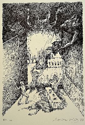 Image Werner Holz, 1948 Grünstadt-1991 Ludwigshafen, Die Hamlet-Folge, Mappe mit 9 ...
