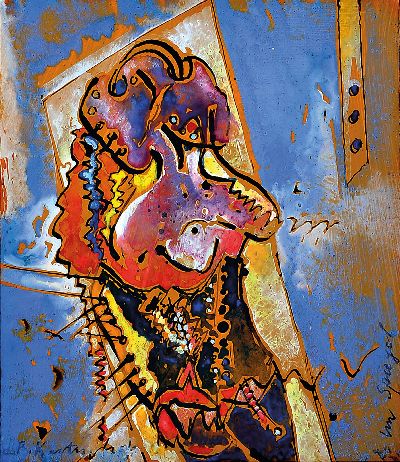 Image Bernd Kastenholz, geb. 1949 Speyer, Im Spiegel, Gouache auf Papier, sign. und betitelt, ...