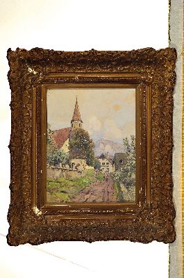26976235k - Fritz Lach, 1868 Linz-1933 Wien, Ansicht aus Altmünster, Aquarell auf Papier, ...