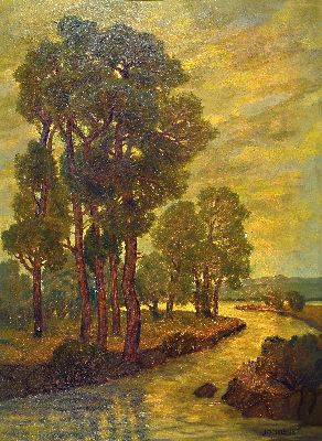 Image 26976240 - Johanna Dill-Malburg, 1859 Großwardein-1944 Dachau, Landschaft mit Bäumen am ...