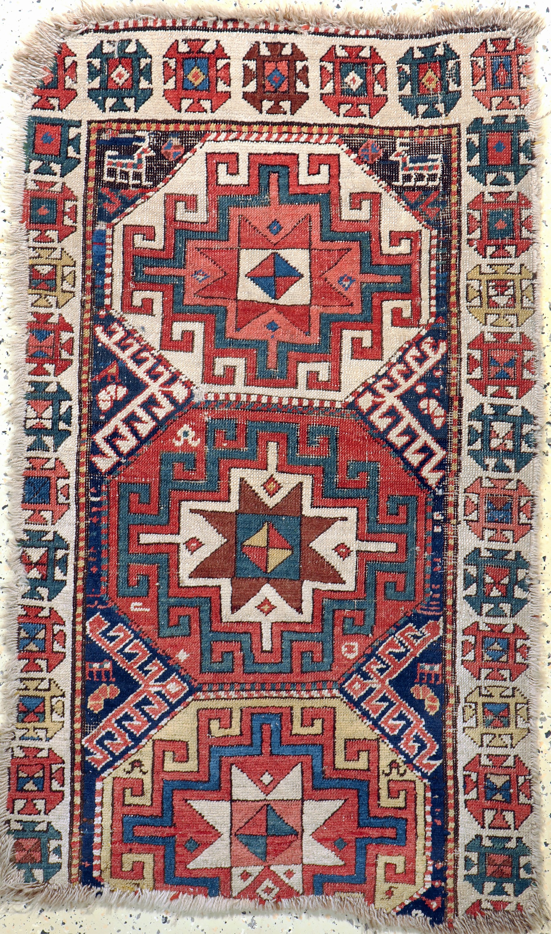 Antikes Kazak Fragment, Kaukasus, Anfang 19.Jhd, Wolle auf Wolle, ca. 125 x 75 cm, EHZ: 3