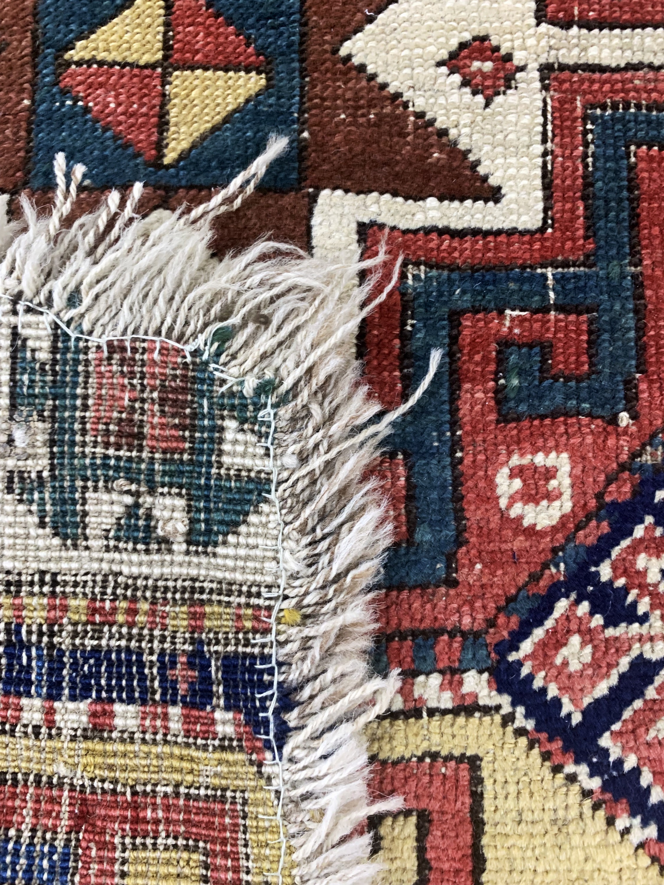 Detail d: Antikes Kazak Fragment, Kaukasus, Anfang 19.Jhd, Wolle auf Wolle, ca. 125 x 75 cm, EHZ: 3