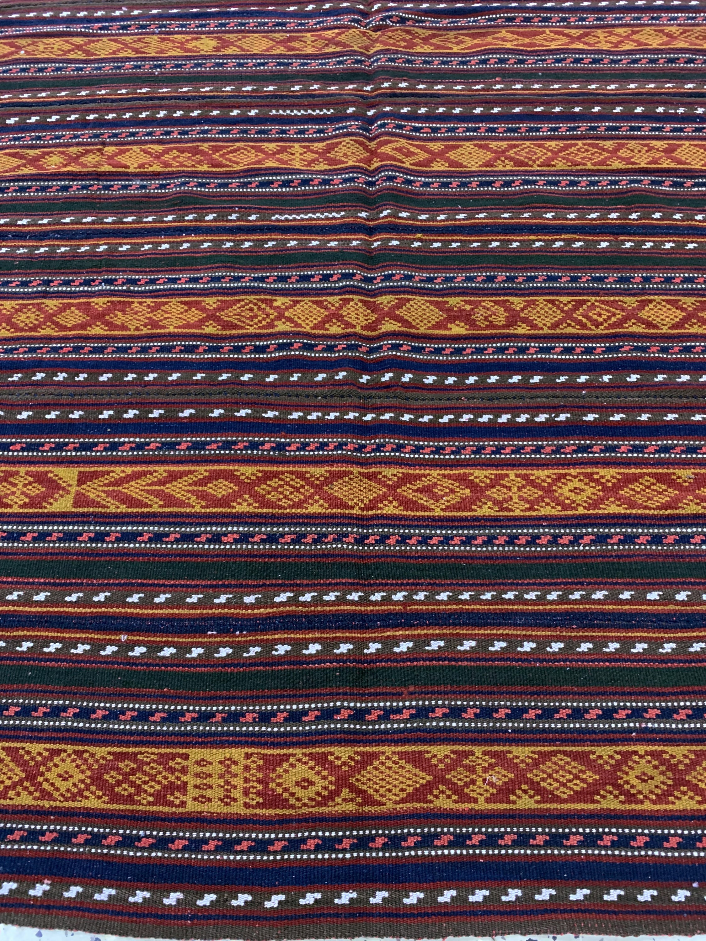 Detail c: Nomaden-Decke"Djajim", Persien, Mitte 20.Jhd, Wolle auf Wolle, ca. 190 x 180 cm, EHZ: 1-2, (7 Bahnig)