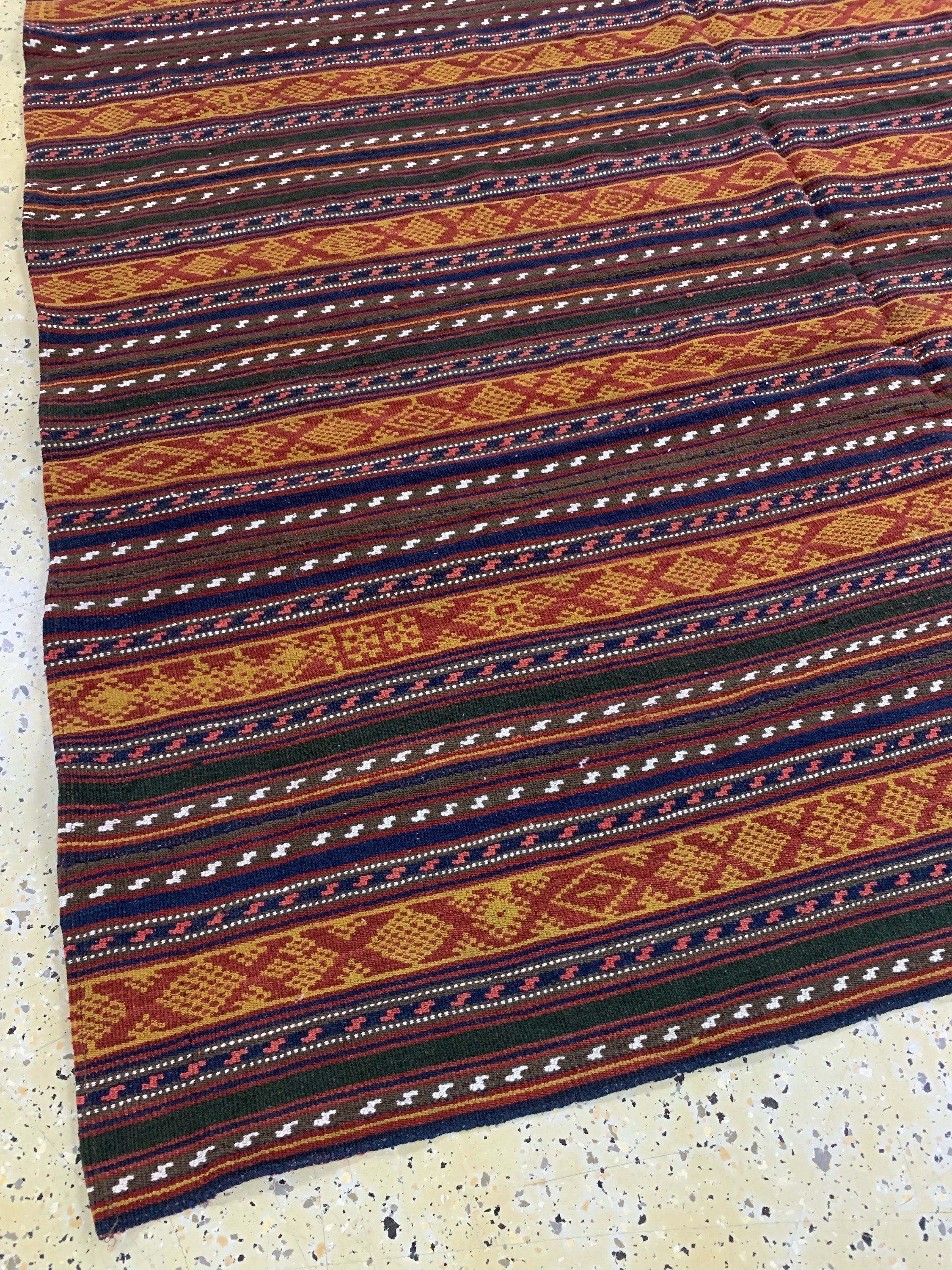 Detail e: Nomaden-Decke"Djajim", Persien, Mitte 20.Jhd, Wolle auf Wolle, ca. 190 x 180 cm, EHZ: 1-2, (7 Bahnig)