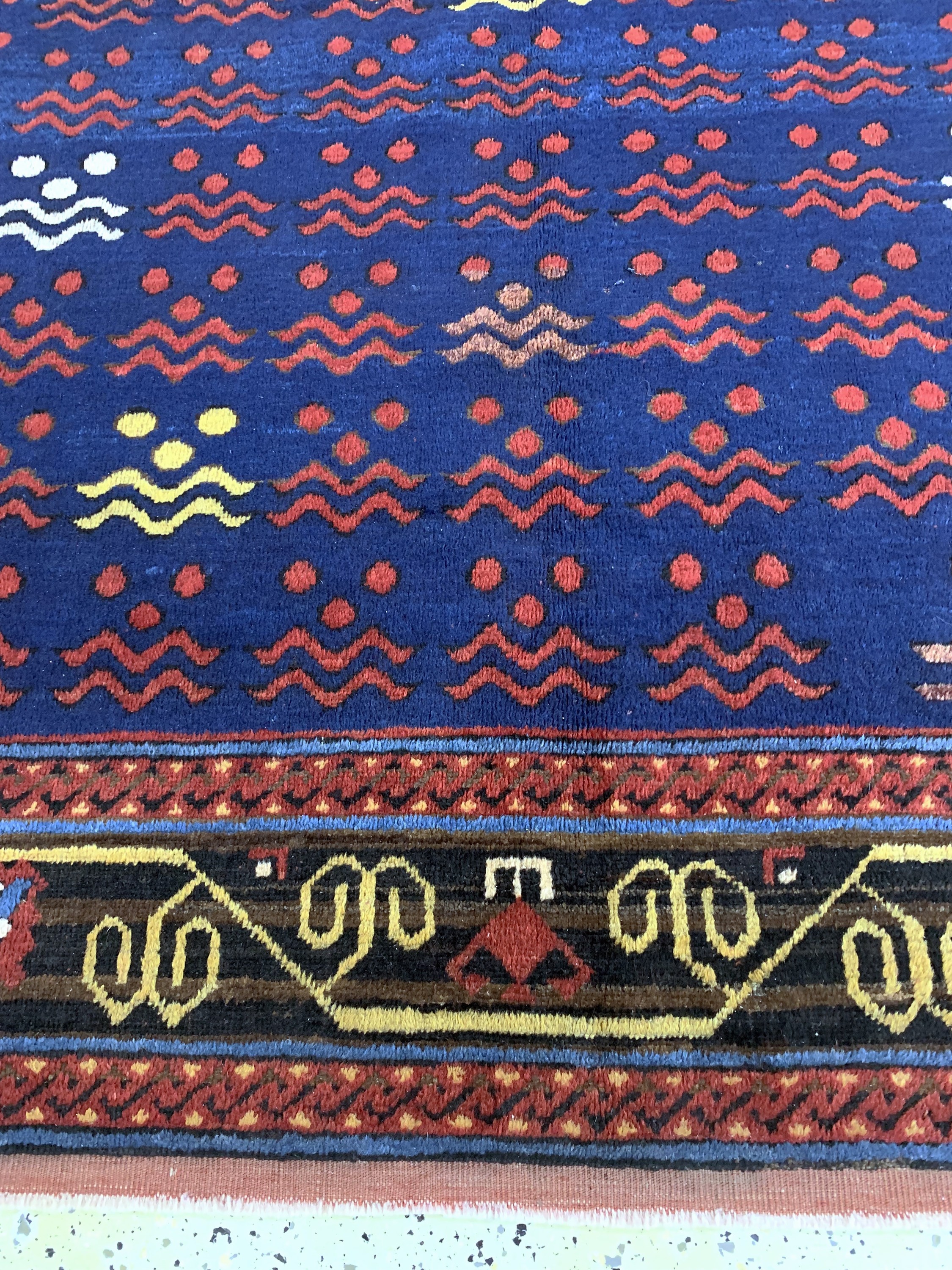 Detail f: Kopie eines"Chintamani-Kazak", Kaukasus, Mitte 20.Jhd, Wolle auf Wolle, ca. 205 x 165 cm, EHZ: 2(oxidiertes Schwarz)