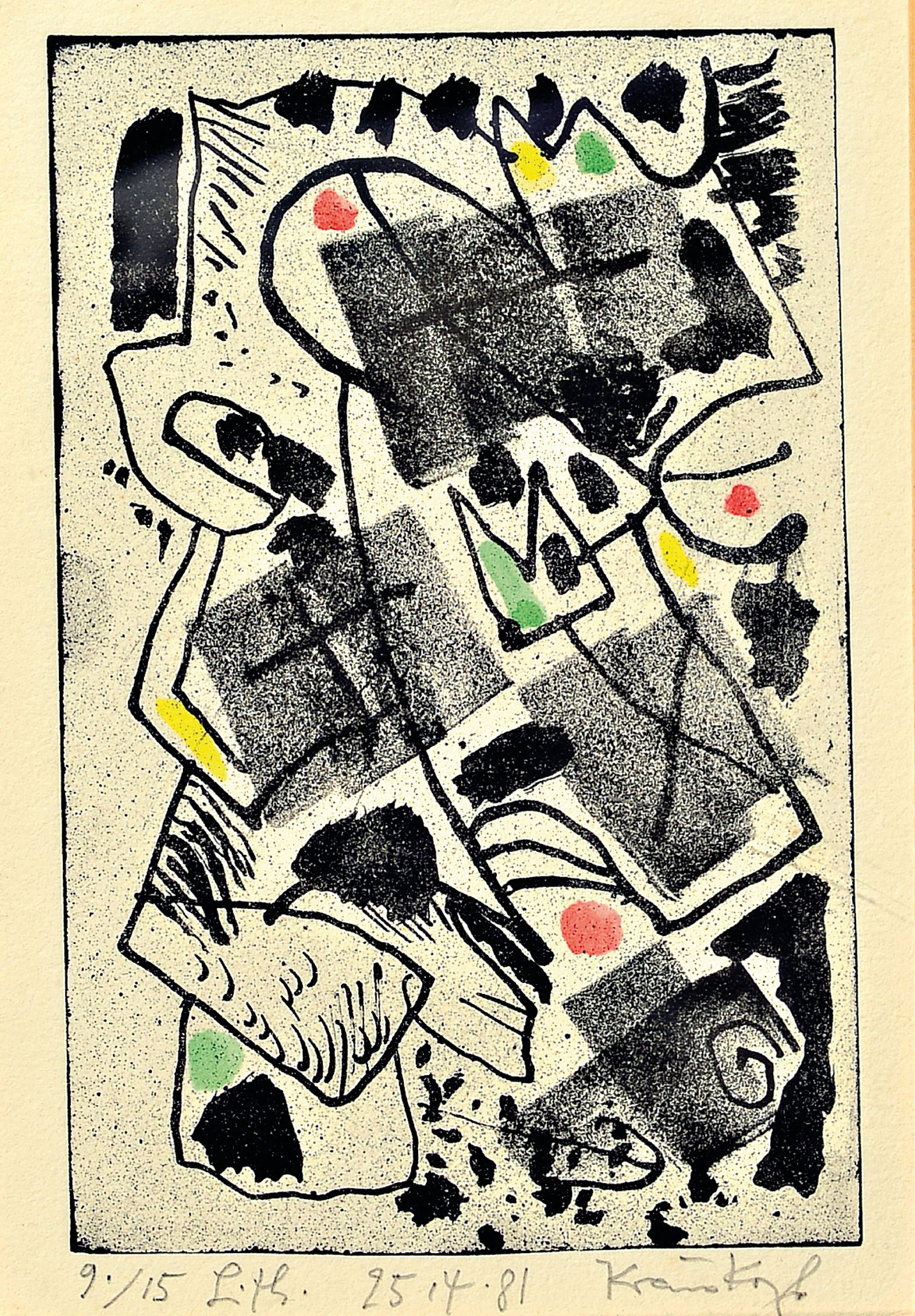 Detail a: Karl-Heinz Krauskopf, 1930-1984 Ratingen, 2 Frablithographien, bez./dat. "11.6.81" Ed. 4/20 und "25.4.81" Ed. 9/15, je ...