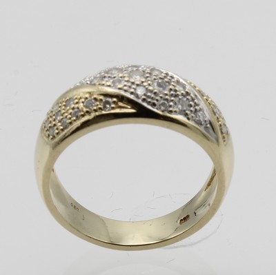 26976792a - Ring mit Brillanten, GG/WG 585/000, Brill. zus. ca. 0.50 ct Weiß/si-p1, RW ca. 52 ...
