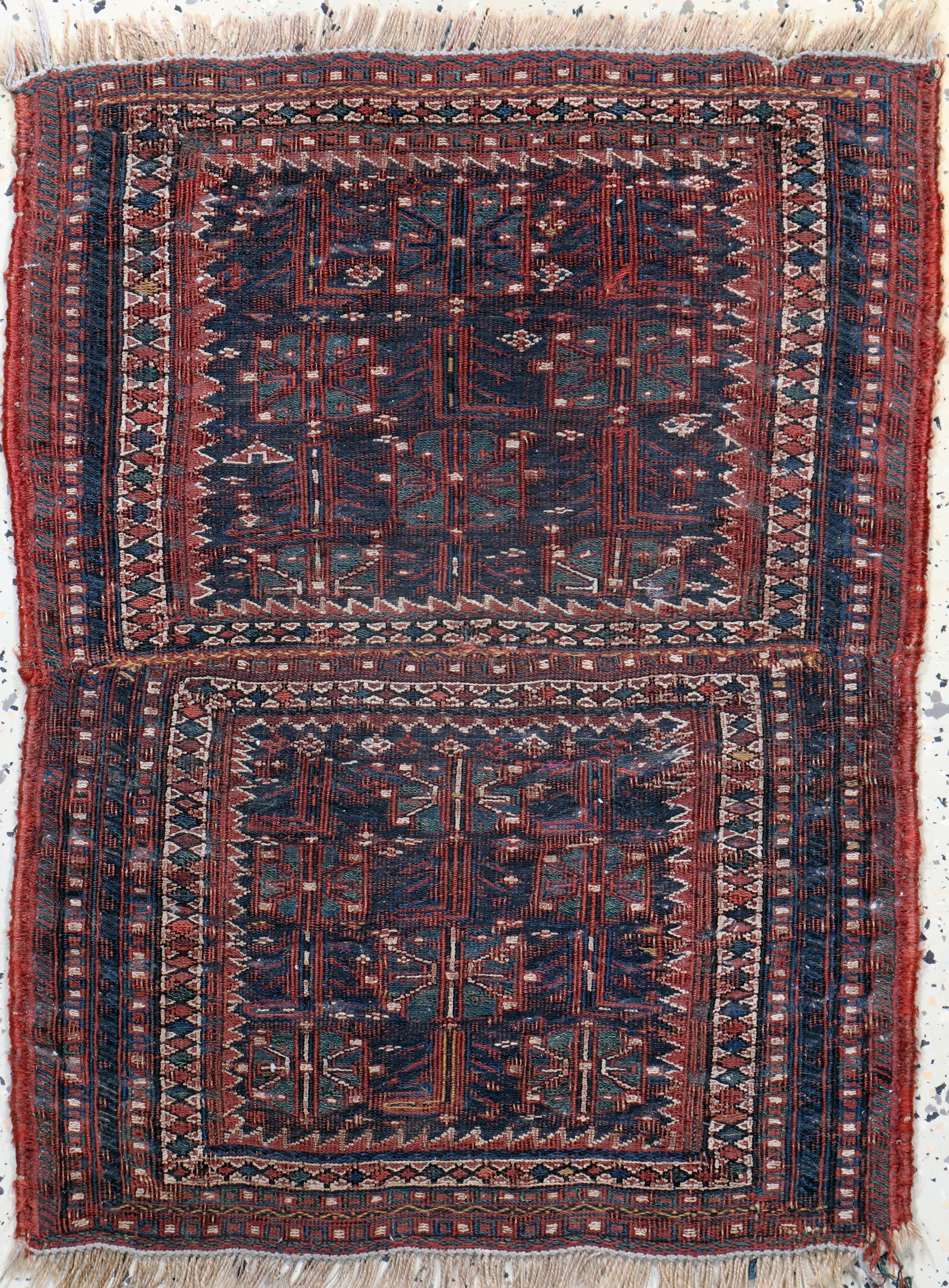 Sumakh Taschenfront, Shahsawan, Persien, 19.Jhd, Wolle auf Wolle, ca. 73 x 55 cm, EHZ: 2