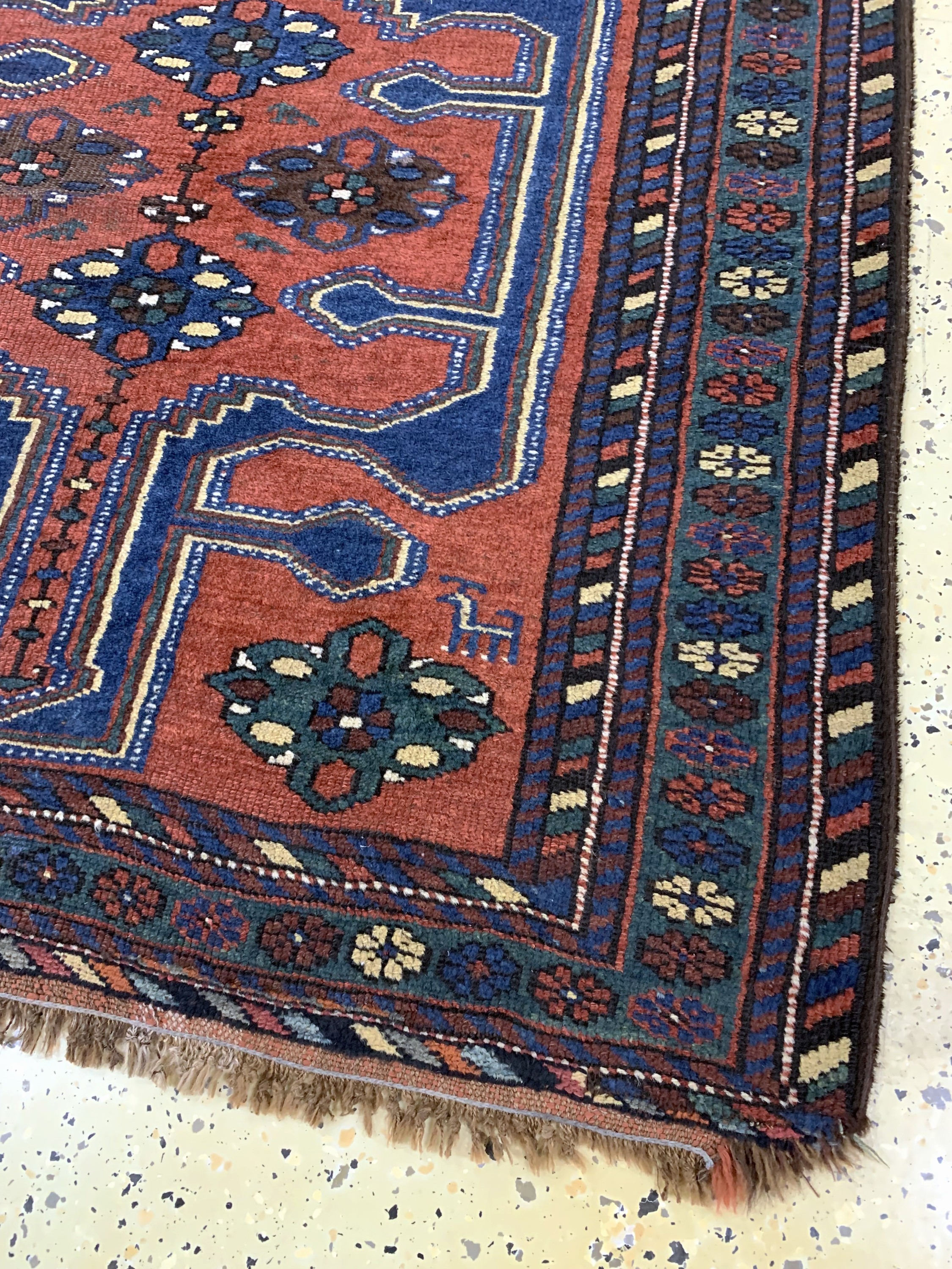 Detail c: Kurdische"Dorfteppich", Persien, um 1900, Wolle auf Wolle, ca. 190 x 110 cm, EHZ: 3