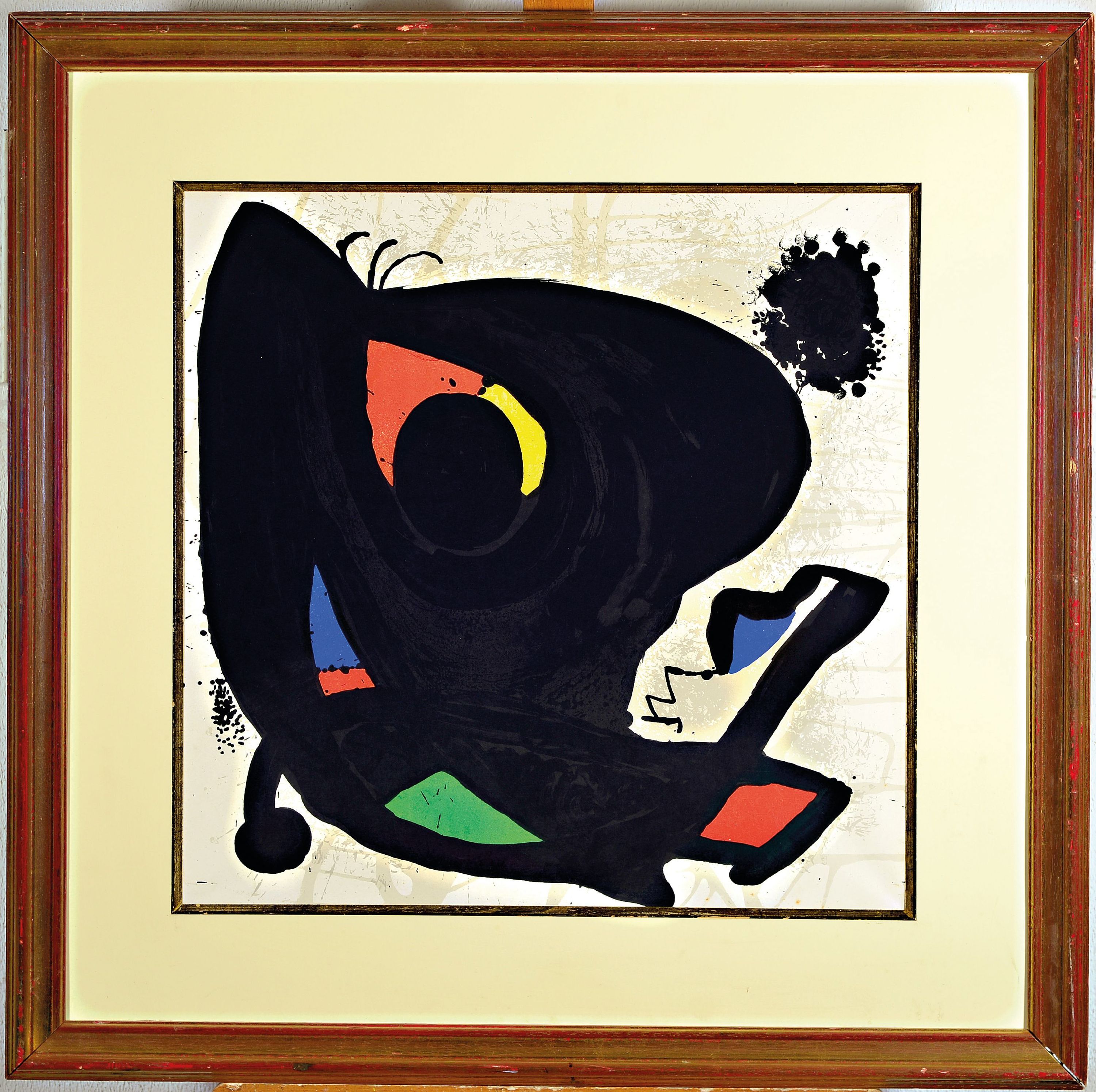 Detail k: Nach Joan Miro, 1893-1983, Farblithographie,Plakat zur Ausstellung "L'Oeuvre Graphique" 1974, unsigniert, wohl beschnitten, gedruckt ...