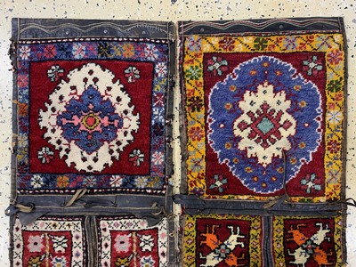 26976818a - Paar Heybe alt, Türkei, Anfang 20.Jhd, Wolle auf Wolle´Lederbesatz´, ca. 144 x 45 ...