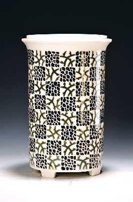 Image 26976843 - Vase, Nymphenburg, 20.Jh., Form Nr. 816, lithografierter hell- und dunkelgrüner ...