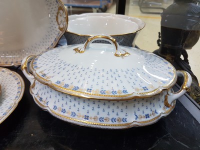 26976864g - Speiseservice, Limoges, Anjou, Porzellan, abstrakt floraler Dekor in Blau, ...