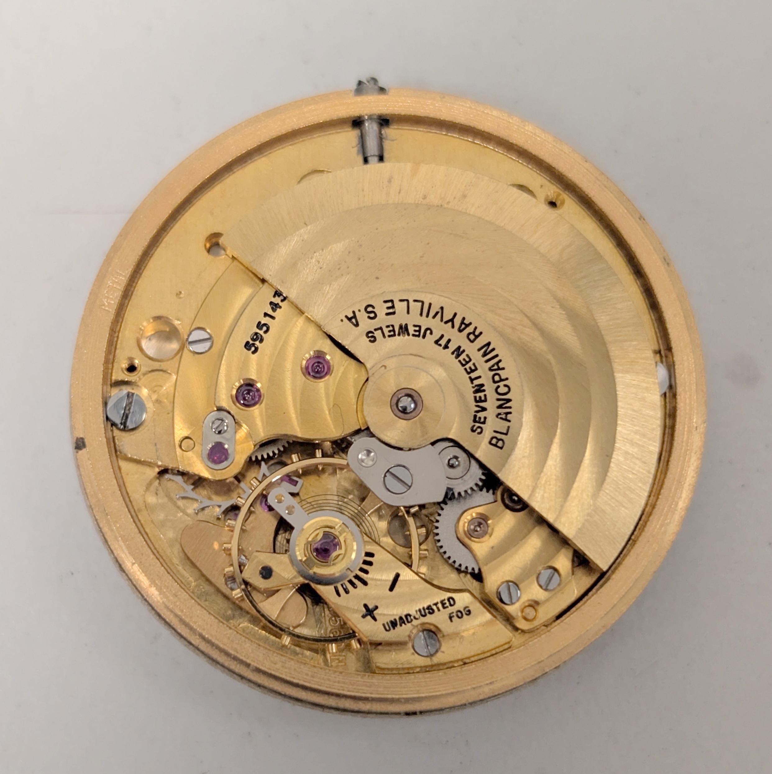 Detail g: BLANCPAIN Armbanduhr in GG 750/000, Schweiz um 1970, Automatik, Monocoque-Geh., goldfarb. Zifferbl. m. aufges. gold. Std.-Ind. fl., gold. Zeiger, ...