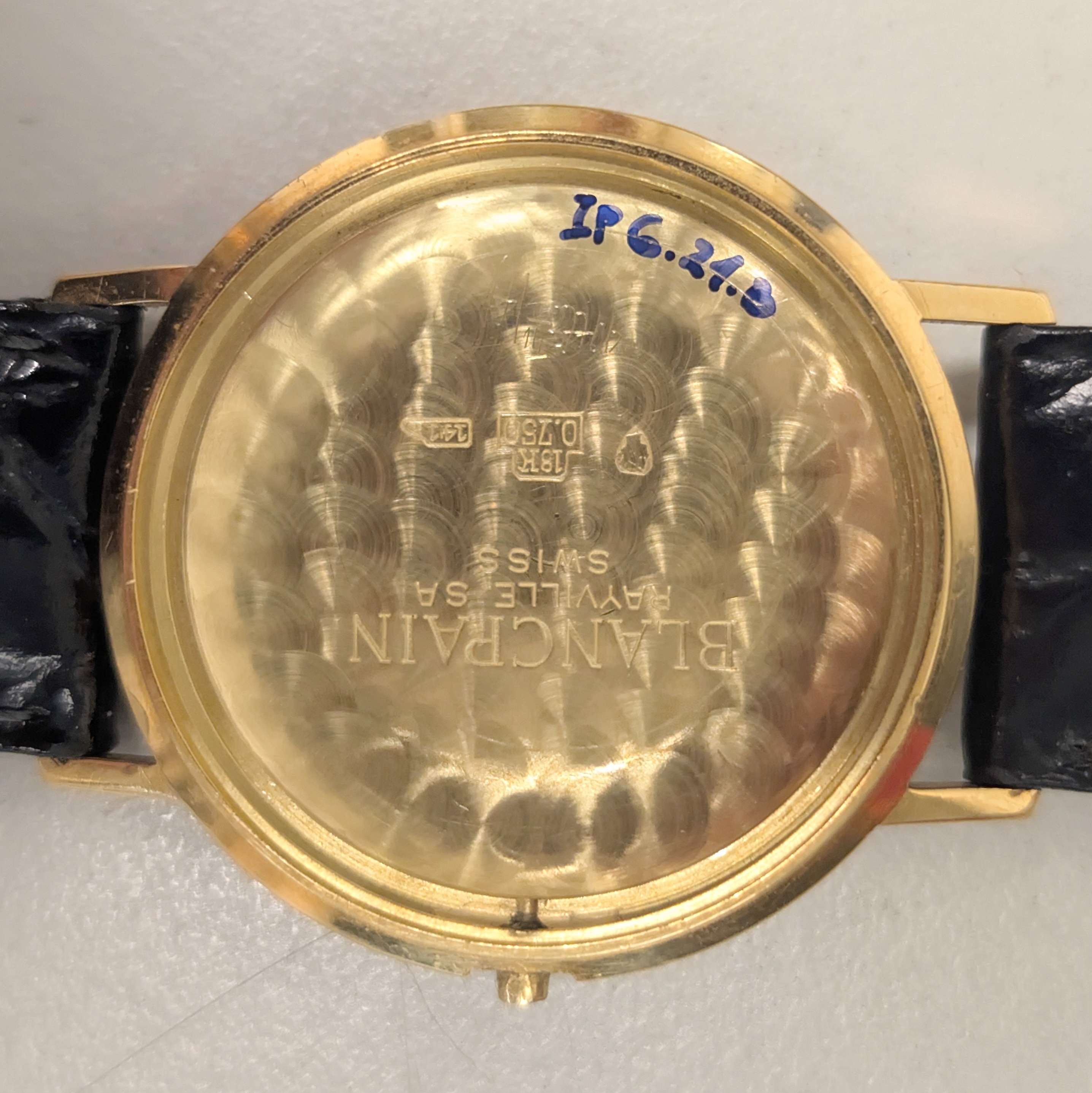 Detail i: BLANCPAIN Armbanduhr in GG 750/000, Schweiz um 1970, Automatik, Monocoque-Geh., goldfarb. Zifferbl. m. aufges. gold. Std.-Ind. fl., gold. Zeiger, ...