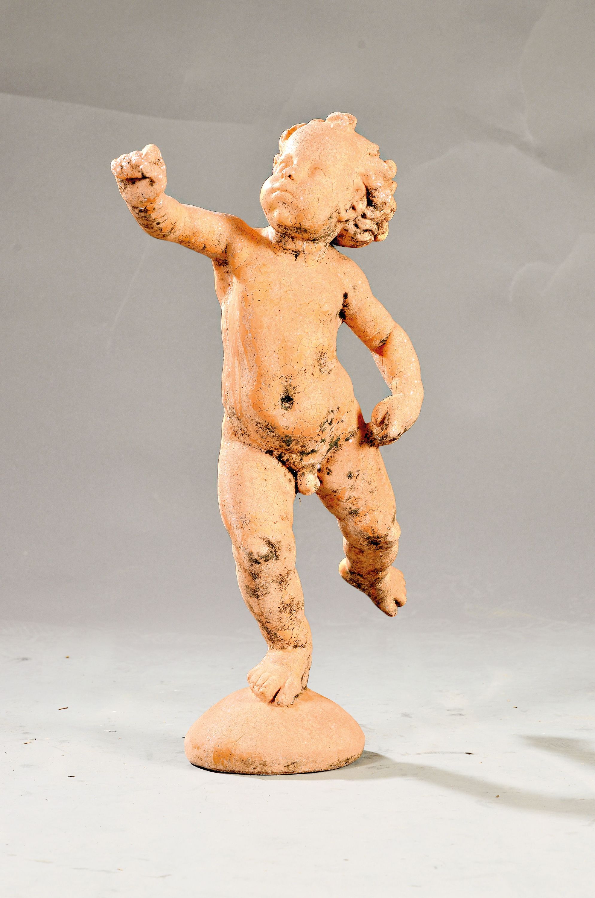 Image 26977287 - Stehender Putto, nach barockem Vorbild, um 1880-90, Steinguß, bewittert, H. ca. 65cm