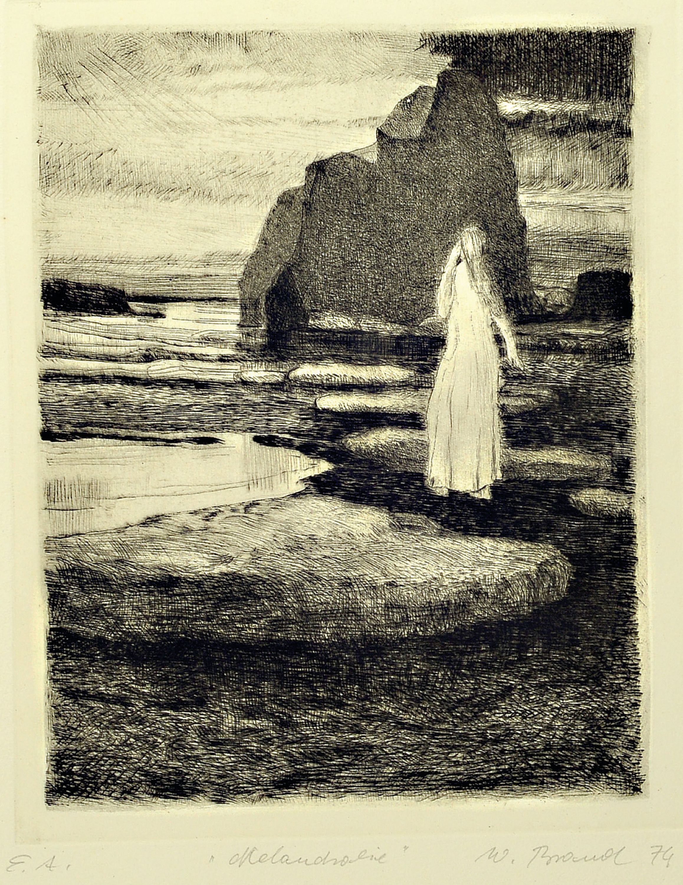 Image 26977317 - Werner Brand, 1933 Löbau-2021 Hochstadt/Pfalz, 3 Radierungen: Melancholie, sign. und ...