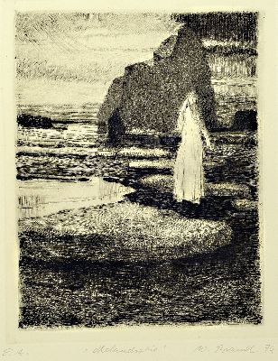 Image Werner Brand, 1933 Löbau-2021 Hochstadt/Pfalz,3 etchings: melancholy, sign. and dat. 74, ...