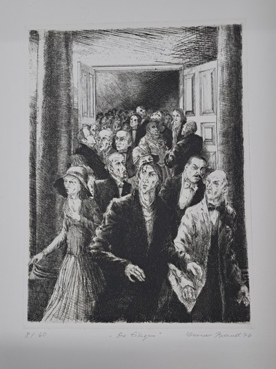 26977352f - Werner Brand, 1933 Löbau-2021 Hochstadt/Pfalz, scenes 76, folder with 6 etchings, all ...