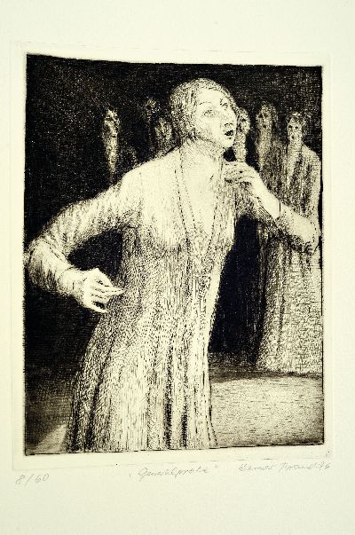 26977352k - Werner Brand, 1933 Löbau-2021 Hochstadt/Pfalz, scenes 76, folder with 6 etchings, all ...