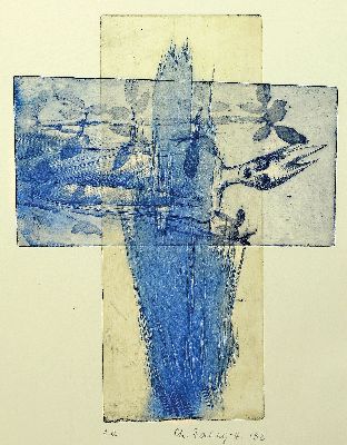 26977356b - Christel Fahrig-Holm, geb. 1953 Krefeld, ansässig in Heidelberg, 3 Farbradierungen: ...